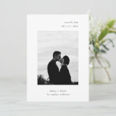 QRミニマルコーモダンド写真結婚の セーブザデート (スタンド正面)