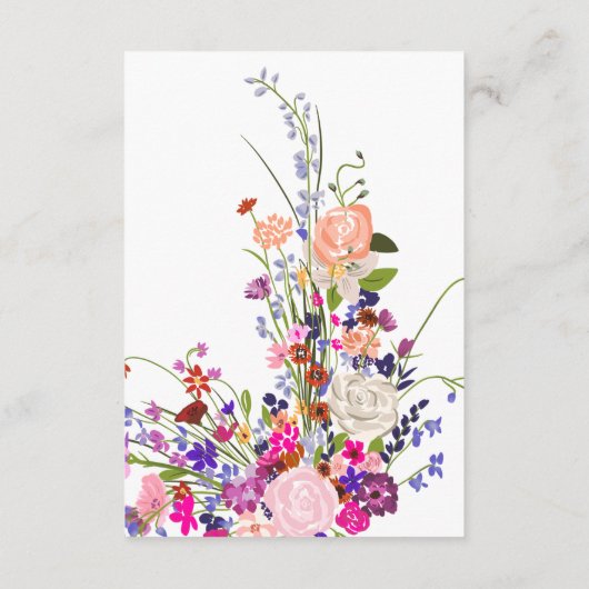 QRモダンを望むシックな結婚ワイルドフラワー エンクロージャーカード (裏面)