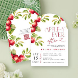 QRモダンアップリーAppleブライダルシャワー後 招待状