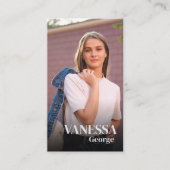 QRモダンコーエレガントドの写真カスタムプロフェッショナル 名刺 (正面)