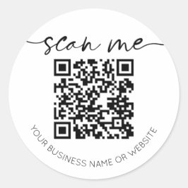 QRモダンコーエレガントドホワイト ラウンドシール