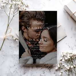 QRモダンコーエレガントド写真のスクリプ結婚ト 招待状