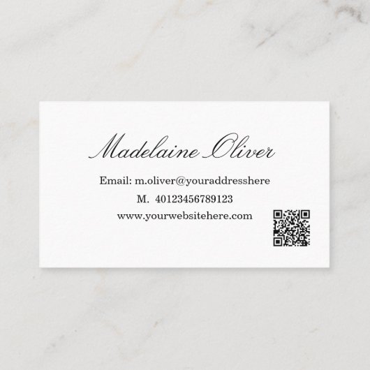 QRモダンコーエレガントド弁護士プロフェッショナル 名刺 (裏面)