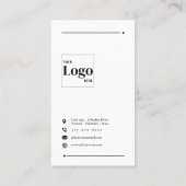 QRモダンコーエレガントド白黒ミニマル 名刺 (裏面)