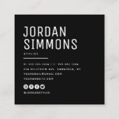 QRモダンコーシンプルドはっきりしたスタイリッシュ スクエア名刺 (裏面)