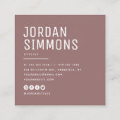 QRモダンコーシンプルドはっきりした赤面 スクエア名刺 (裏面)