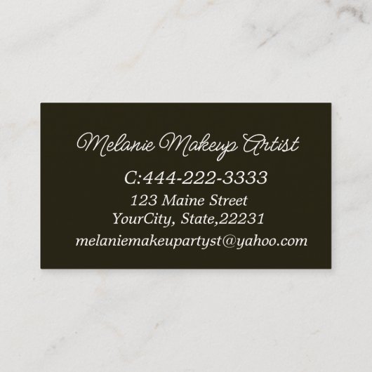 QRモダンコード付きフォトメイクアップアーティスト コーリングカード (裏面)