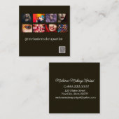 QRモダンコード付きフォトメイクアップアーティスト スクエア名刺 (正面/裏面)