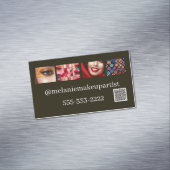 QRモダンコード付きフォトメイクアップアーティスト マグネット名刺 (インサイチュ)