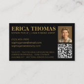 QRモダンコード付き公証人写真業務用カード 名刺 (裏面)