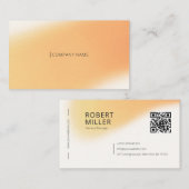 QRモダンコーミニマルドグラデーシぼやけョンのノイズ黄 名刺 (正面/裏面)