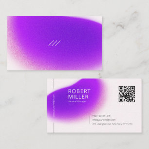 QRモダンコーミニマルドグラデーシぼやけョンVIOLET 名刺