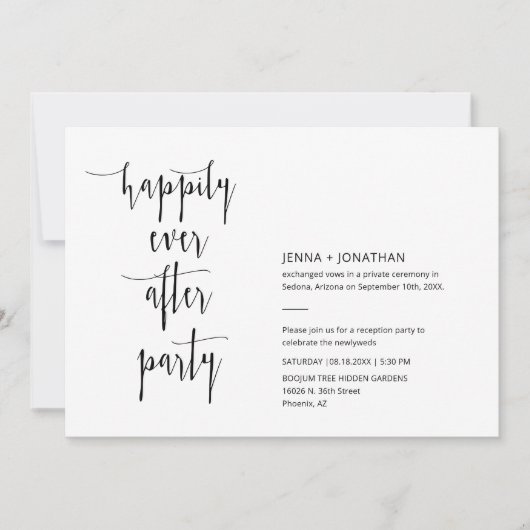 QRモダンコーミニマルド写真の後で幸せに 招待状 (正面)