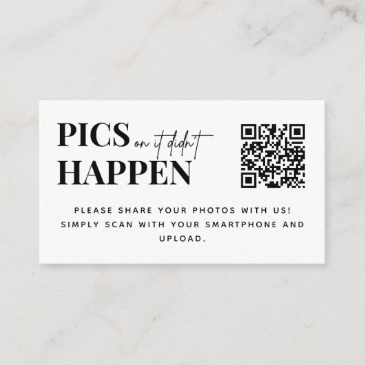 QRモダンコー結婚ドが写真または発生しなかった場合 エンクロージャーカード (正面)