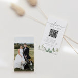 QRモダンコー結婚ドと写真との写真共有 エンクロージャーカード<br><div class="desc">デザインは、特に"エバーグリーンガーデン"結婚式招待状コレクションのために描画された水色の緑、ユーカリ、セージとアネモネスの手の花束を特徴とする。お客様の名前、お結婚客様の場所と日付、およびその他の詳細を変更するにはクリック、「パーソナライズ」を選択する。このページのコレクションリンクを表示して、この美しいデザイン内の一致するアイテムをすべて表示するか、コレクションを参照する： https://cutt.ly/nbKwTgB</div>
