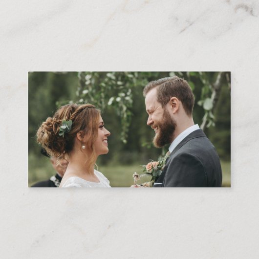 QRモダンコー結婚ドと写真を含むレジストリ エンクロージャーカード (裏面)