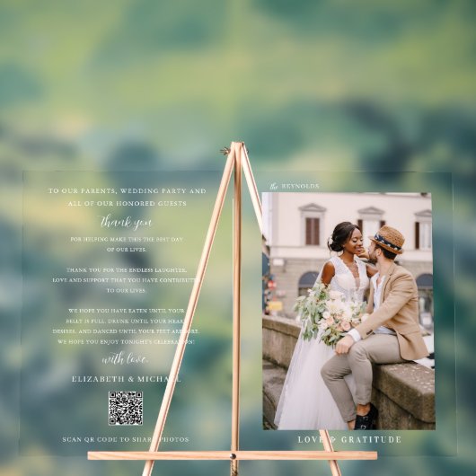 QRモダン |写真ありがとう&ようこそ アクリルサイン (ニュートラル)