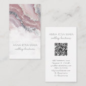 *~* QRラグジュアゲートピンクシルバーグリッターグラムAP66 名刺 (正面/裏面)