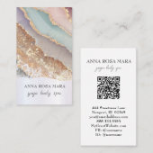 *~* QRラグジュアゲートレインボーパステル金ゴールドグリッターAP66 名刺 (正面/裏面)