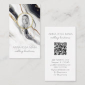 *~* QRラグジュアージ大理石フォトロゴ金ゴールドAP66 名刺 (正面/裏面)