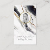 *~* QRラグジュアージ大理石フォトロゴ金ゴールドAP66 名刺 (正面)