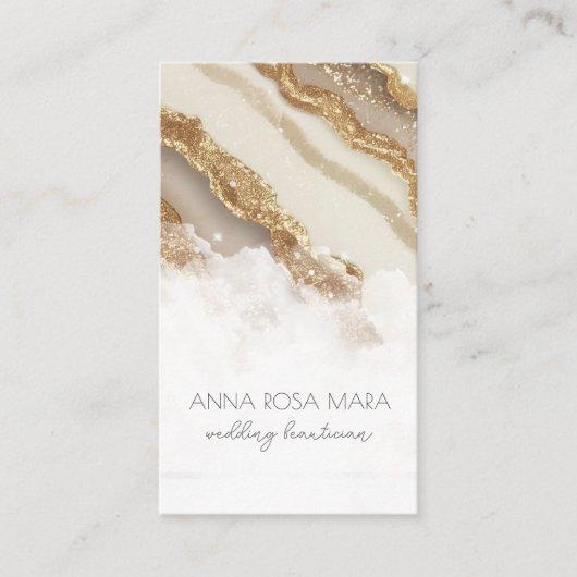 *~* QRルクセンアゲートアイボリー金ゴールドグリッターAP66グラム 名刺 (正面)