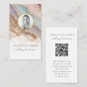 *~* QRルクセンアゲートパステルフォトロゴ金ゴールドAP66 名刺 (正面/裏面)