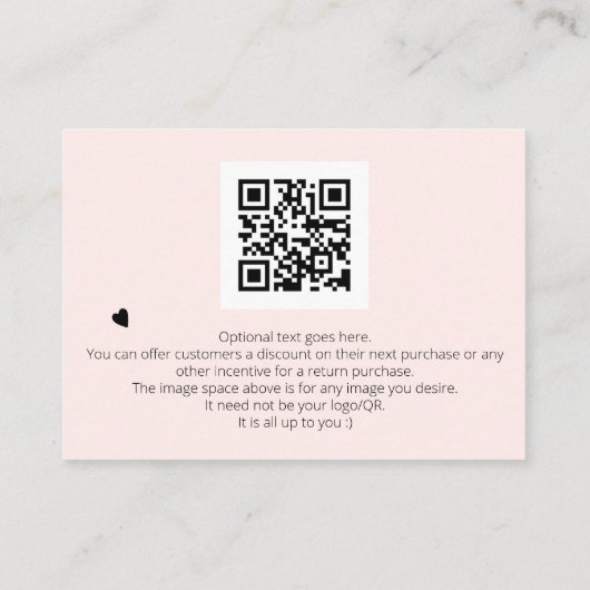 *~* QRロゴありがとうピンクグラデーションブランディングAP3 エンクロージャーカード (裏面)