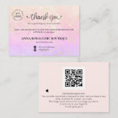 *~* QRロゴありがとうピンクグラデーションブランディングAP3 エンクロージャーカード (正面/裏面)