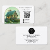 *~* QRロゴコテージロッジキャビンレンタルAP49 名刺 (正面/裏面)