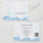 *~* QRロゴシーパステルセールボートダイニング素晴らしビーチ 名刺 (正面/裏面)