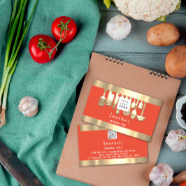 QRロゴパーソナルシェフ料理レストランフードサンゴ 名刺