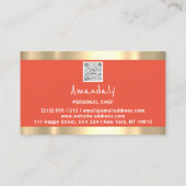 QRロゴパーソナルシェフ料理レストランフードサンゴ 名刺 (裏面)