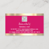 QRロゴパーソナルシェフ料理レストランフードピンク 名刺 (裏面)