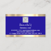 QRロゴパーソナルシェフ料理レストランフードブルー 名刺 (裏面)