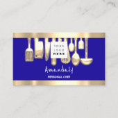 QRロゴパーソナルシェフ料理レストランフードブルー 名刺 (正面)