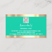 QRロゴパーソナルシェフ料理レストランフードミント 名刺 (裏面)