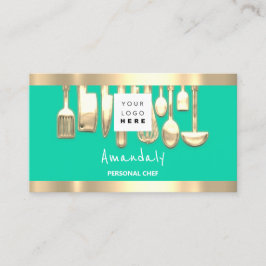 QRロゴパーソナルシェフ料理レストランフードミント 名刺