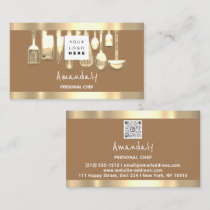 QRロゴパーソナルシェフ料理レストランブラウン 名刺