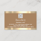 QRロゴパーソナルシェフ料理レストランブラウン 名刺 (裏面)