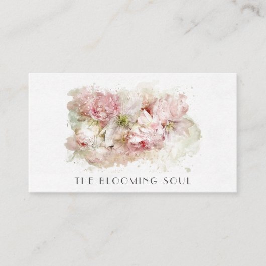 *~* QRロゴフォトフローラ赤面ピンクAR26ヴィンテージ 名刺 (正面)