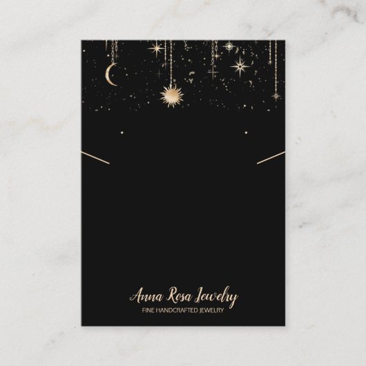 *～* QRロゴ宇宙ムーンジュエリーイヤリングネックレス 名刺 (正面)