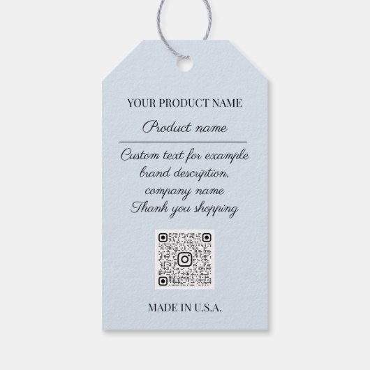 Qrロゴ製品説明価格フローラBlueGold ギフトタグ (裏面)