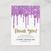 *~* QRロゴAP8コズミックドリップスをレビュー。サンキュー エンクロージャーカード (正面)