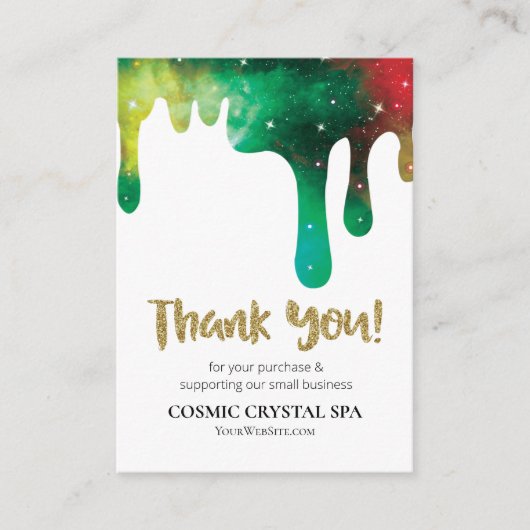 *~* QRロゴAP8コズミックドリップ。レビューに感謝 エンクロージャーカード (正面)