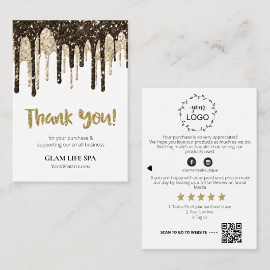 *~* QRロゴAP8 GLAM DRIPSを確認。サンキュー エンクロージャーカード (正面/裏面)