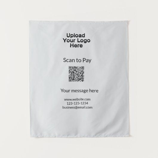 QRロシンプルゴWebサイトemaを追加するミニマルための支払いスキャン タペストリー (正面)