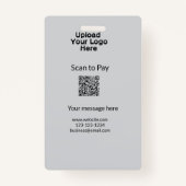 QRロシンプルゴWebサイトemaを追加するミニマルための支払いスキャン バッジ (裏面)