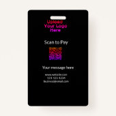 QRロシンプルゴWebサイトemaを追加するミニマルための支払いスキャン バッジ (正面)