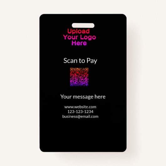 QRロシンプルゴWebサイトemaを追加するミニマルための支払いスキャン バッジ (正面)